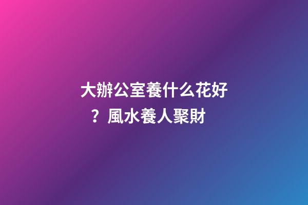 大辦公室養什么花好？風水養人聚財